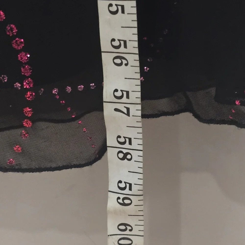 Vtg Y2K I.N. San Francisco Black Pink Glitter Halter Formal Dress Ruched L USA